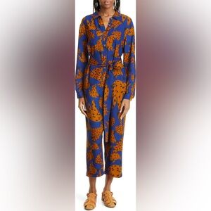 Stylish Blue and Orange Jumpsuit